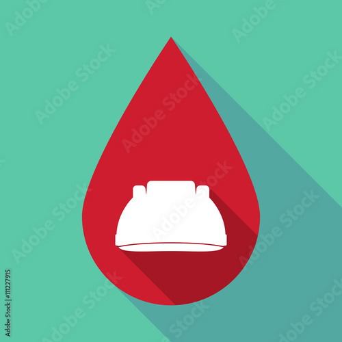 Long shadow blood drop with a work helmet