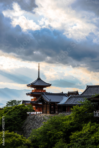 Kiyomizu Temple in Kyoto, Japan. photo