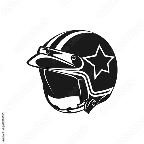 Motorcycle helmet monochrome open face