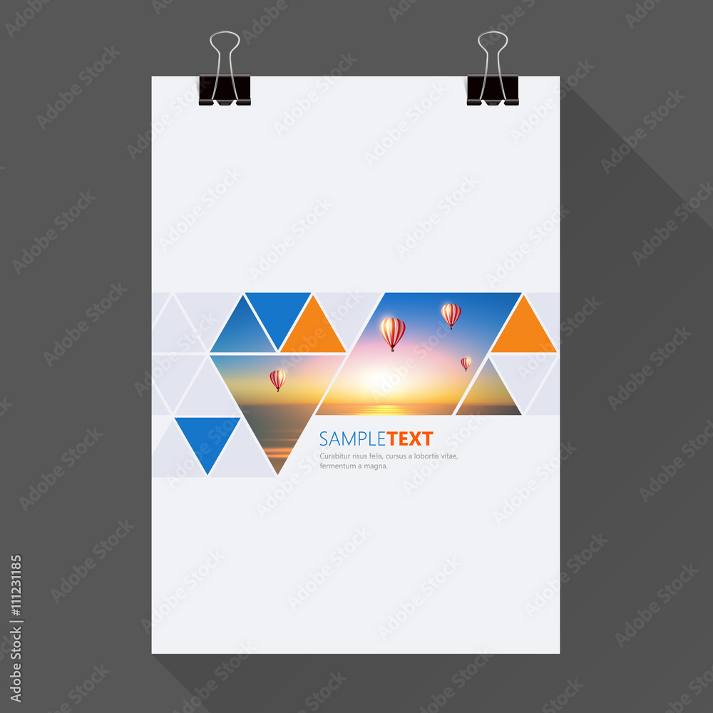 Business templates for brochure, flyer or booklet. Abstract multicolored background of nature landscapes, geometric vector, triangular style illustration.



