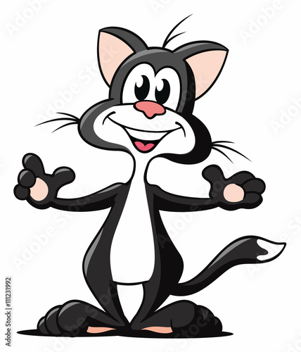Cartoon Katze schwarz stehend