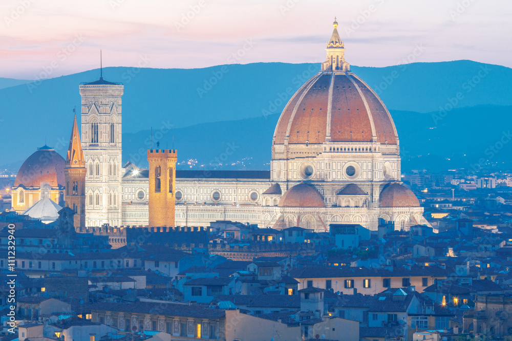 Fototapeta premium Florence. Duomo at night.