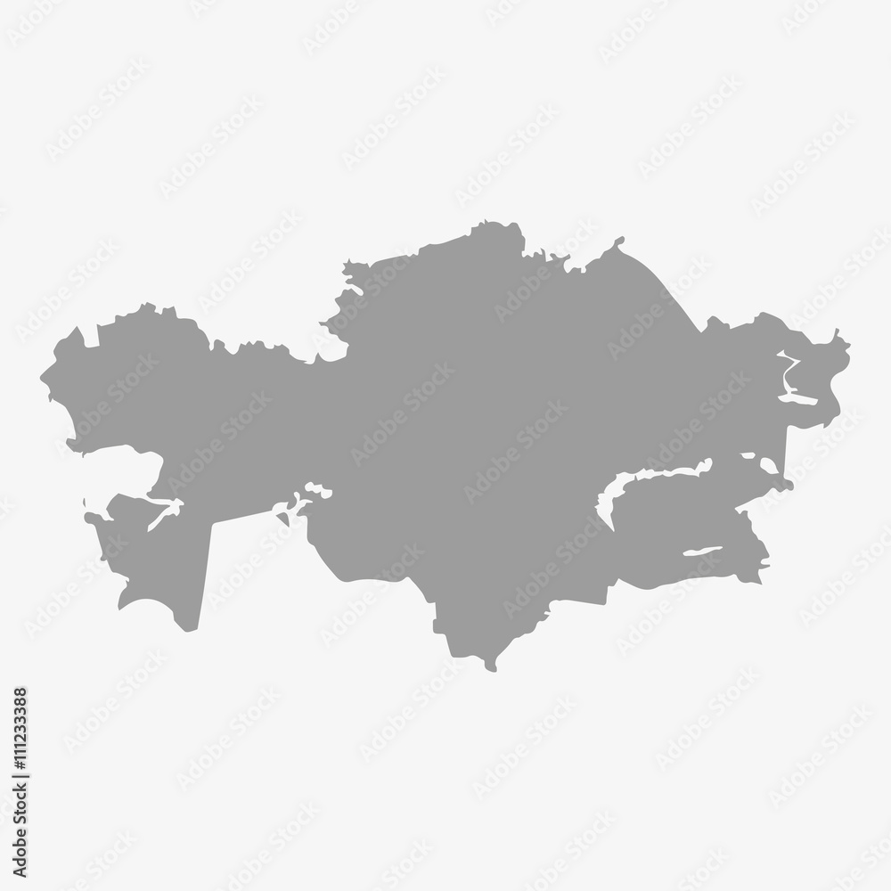 Kazakhstan map in gray on a white background