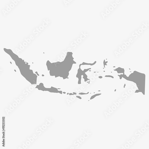 Indonesia map in gray on a white background
