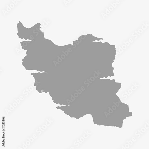 Iran map in gray on a white background