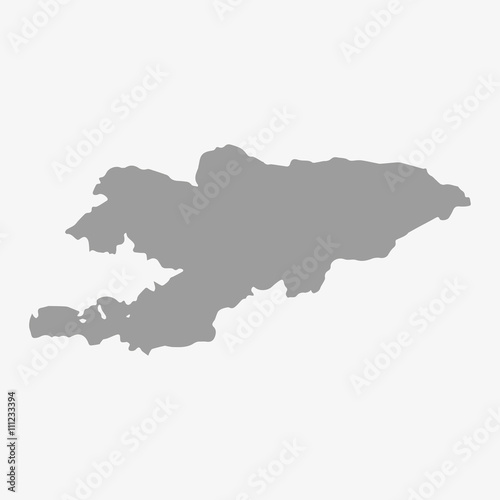 Kyrgyzstan map in gray on a white background