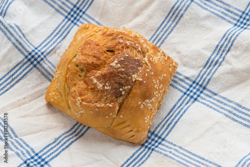 Homemade cypriot easter cheese pie , flaouna