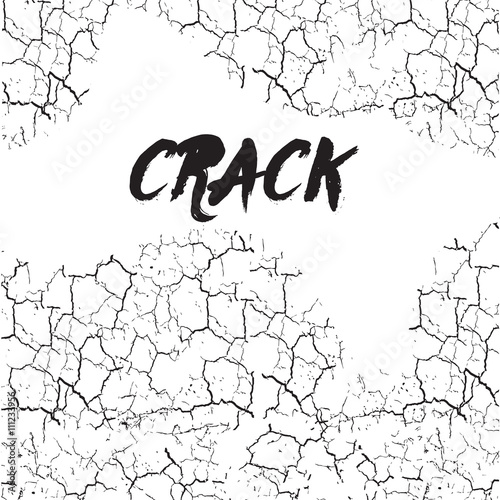 Vector cracked earth texture on a white background