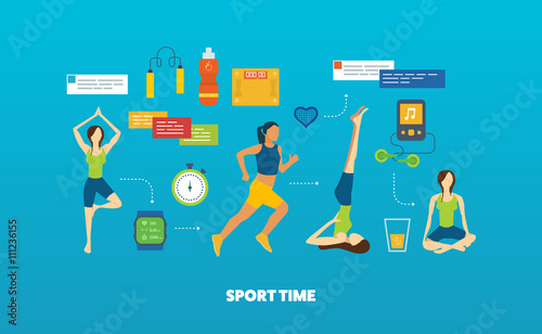 Concept of healthy lifestyle, fitness and physical activity. Yoga classes