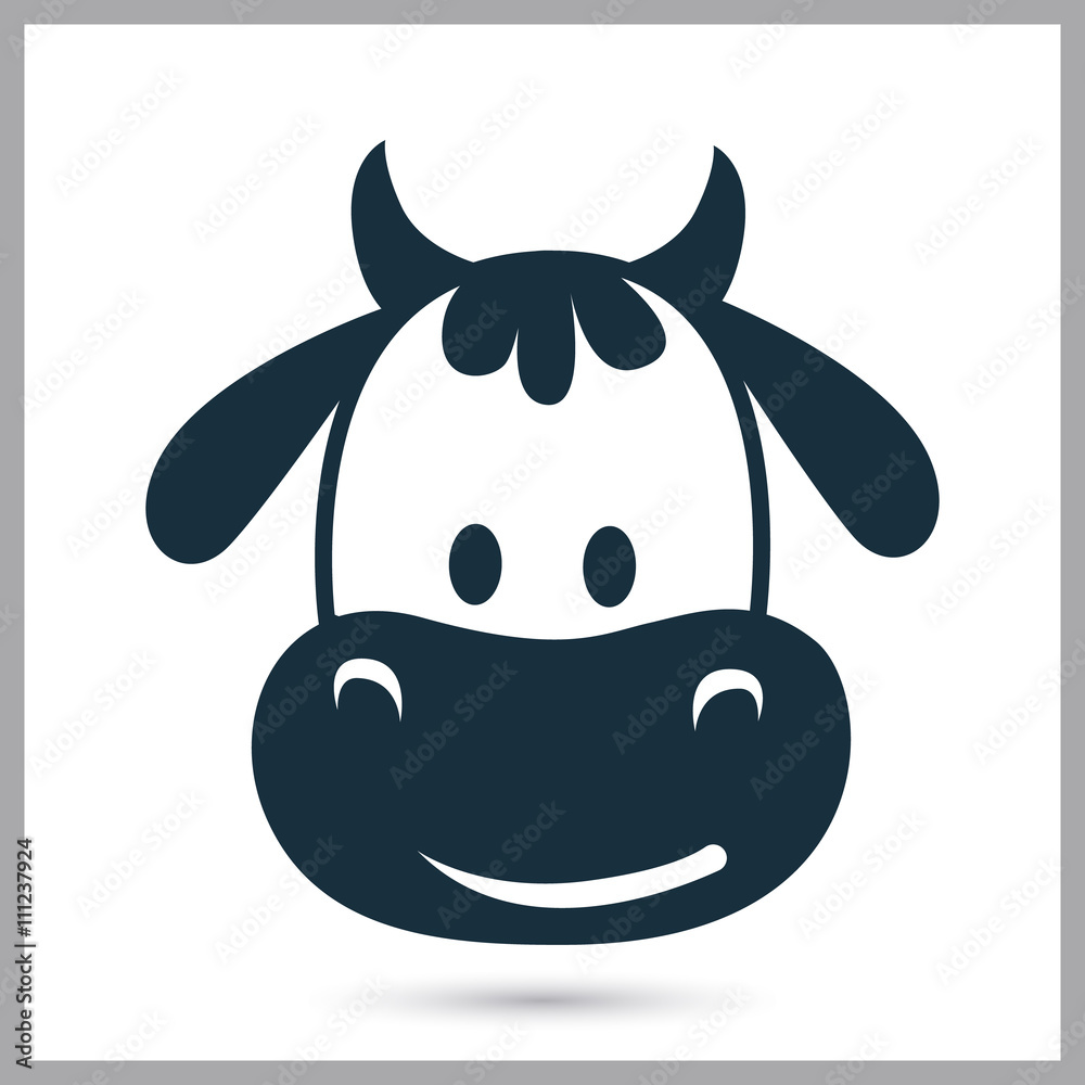 Cow icon on the background Cow icon on the background
