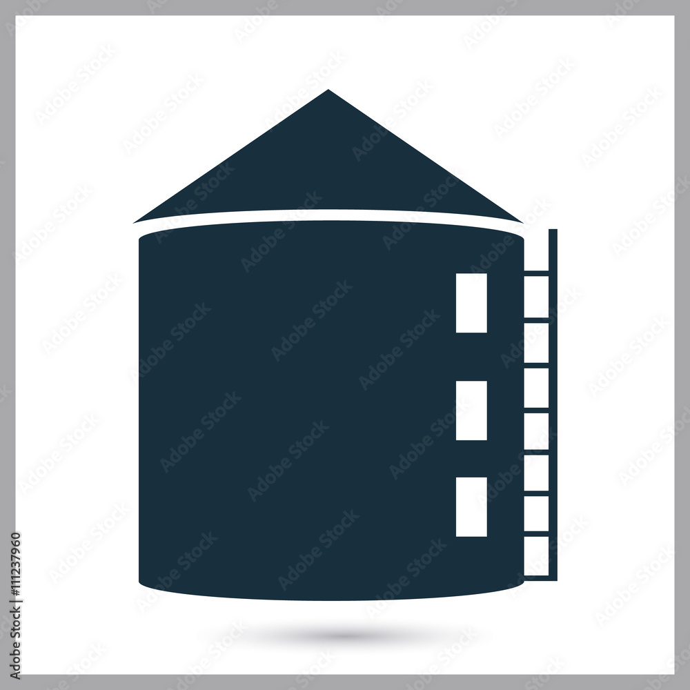 Silos storage icon on the background Silos storage icon on the background