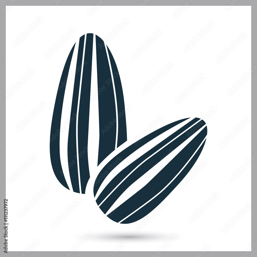Sunflower seed icon on the background Sunflower seed icon on the background