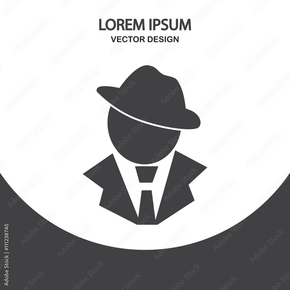 Detective icon on the background Detective icon on the background