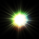 Sparkling glittering star light sun shine lens flare