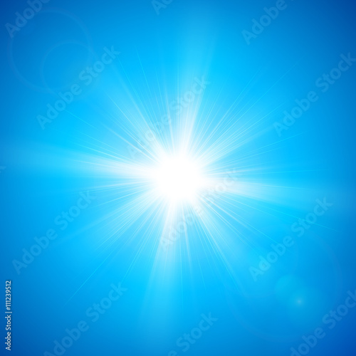 Sparkling glittering star light sun shine lens flare