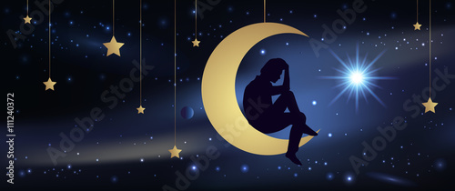 Amour - Lune - Ciel étoilé