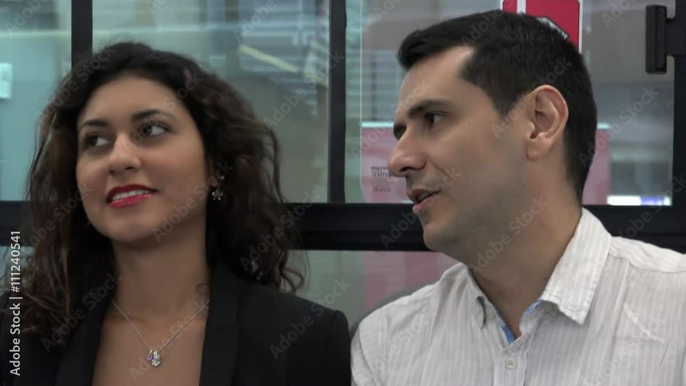 Man And Woman Bus Passengers