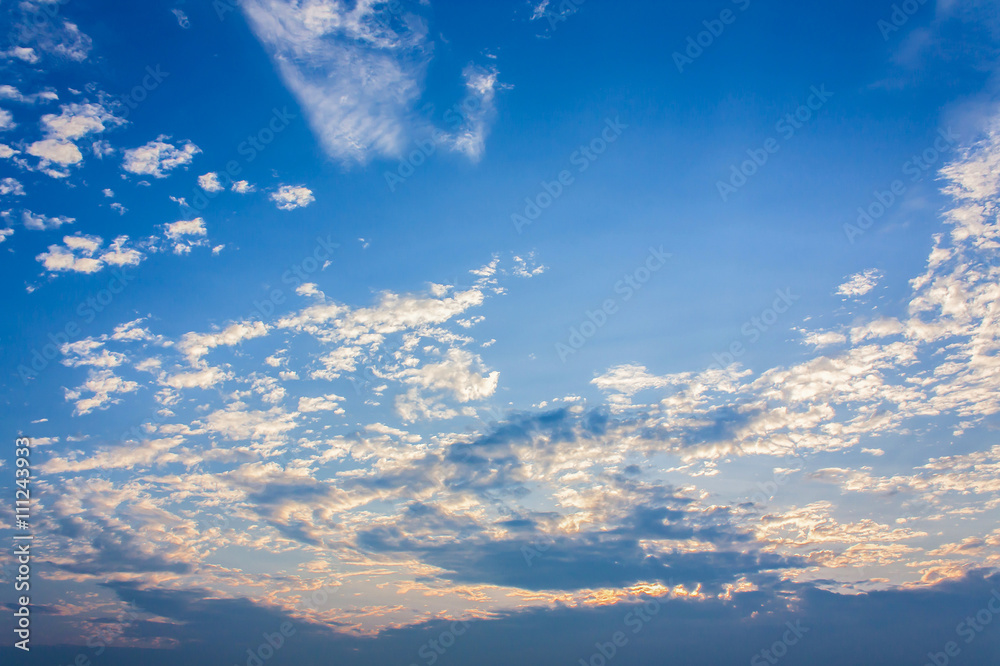 blue sky in evening