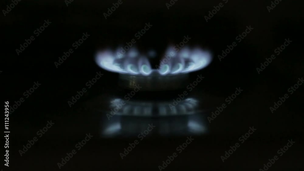 Blue Gas Flame coming out from the Cooker. Energy Saving Concept. Blue Gas Flame coming out from the Cooker. Energy Saving Concept.