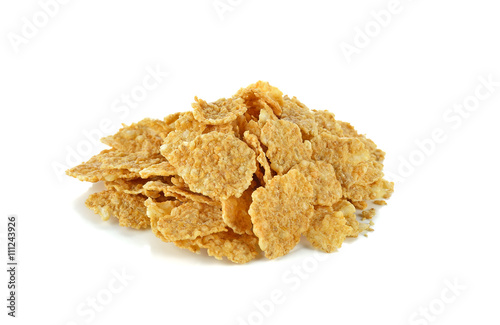 Pile of cereal muesli on white background
