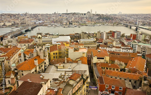 ISTANBUL, MARCH 24: cityscape at dusk on March 24, 2014 in Istanbul, Turkey. Istanbul is the capital of Turkey and the largest city in Europe, with a population of 14.2 million. 