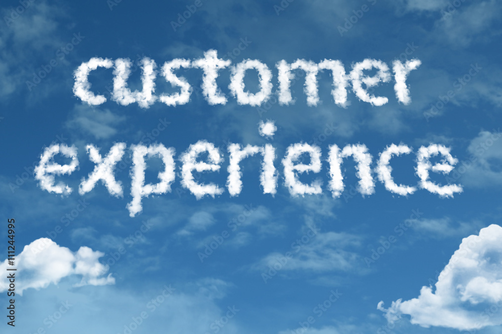 Customer Experience cloud word with a blue sky Customer Experience cloud word with a blue sky