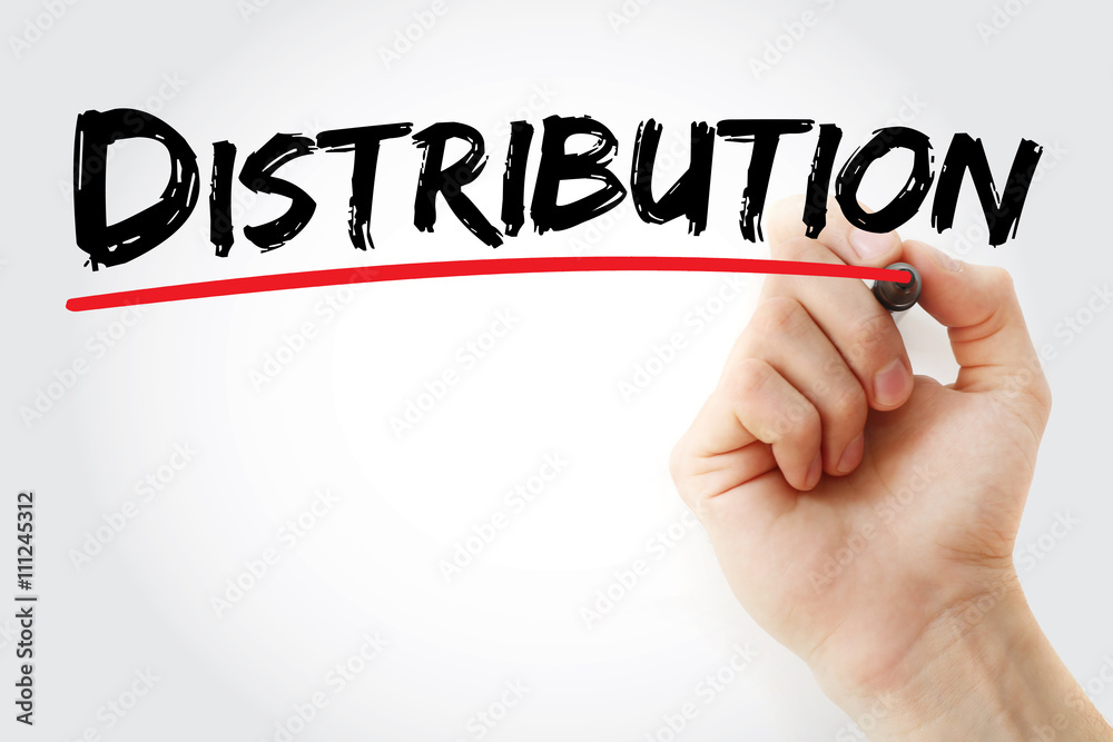 Hand writing Distribution with marker, business concept background