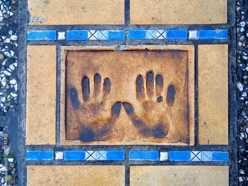 hand mark on the alley of fame in Cannes, Cote d'Azur, France