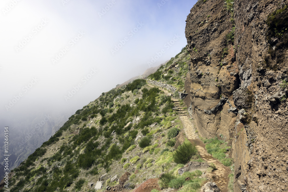 green flanks of the pico arieiro on madeira island green flanks of the pico arieiro on madeira island