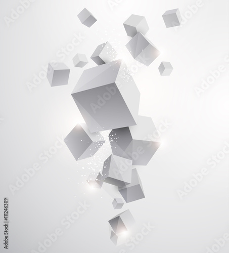 Abstract white background with geometric elements