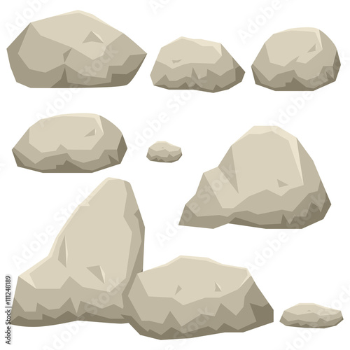 Graphic illustration of rock stone set