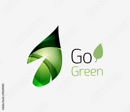 Go green logo. Green nature concept