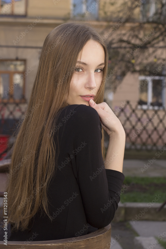 Street photo of beautiful woman at the city Street photo of beautiful woman at the city