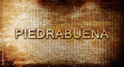 Piedrabuena, 3D rendering, text on a metal background photo