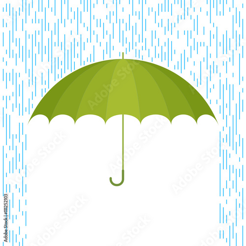 Protect and safety concept. Vector flat illustration of umbrella and rain drops. Infographic and design element for web, webdesign, publish, presentation, brochure, poster, social networks