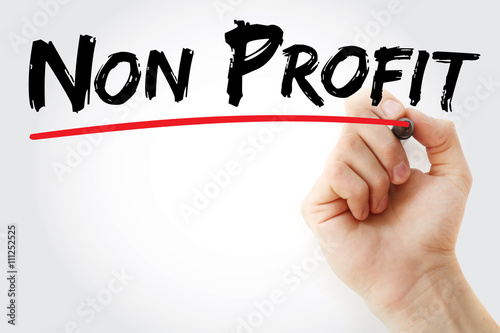 Hand writing Non Profit with marker, business concept background photo