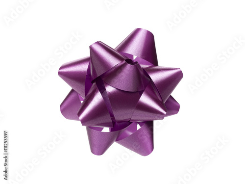 purple christmas bow. © Dan Kosmayer