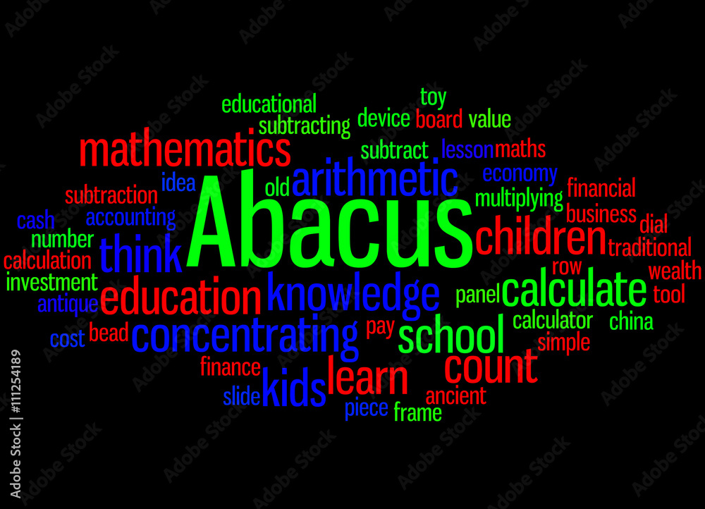 Abacus - counting frame, word cloud concept 4