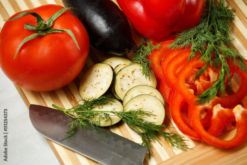 Fresh vegetables on cutting Board Fresh vegetables on cutting Board