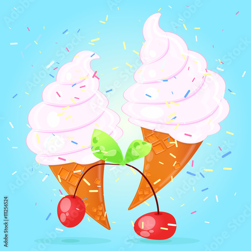 Cherry ice cream cone