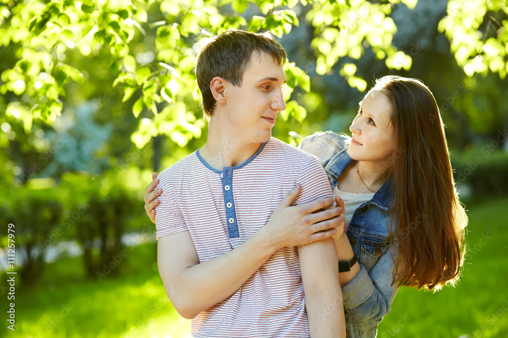 Fototapeta premium young couple in love outdoor