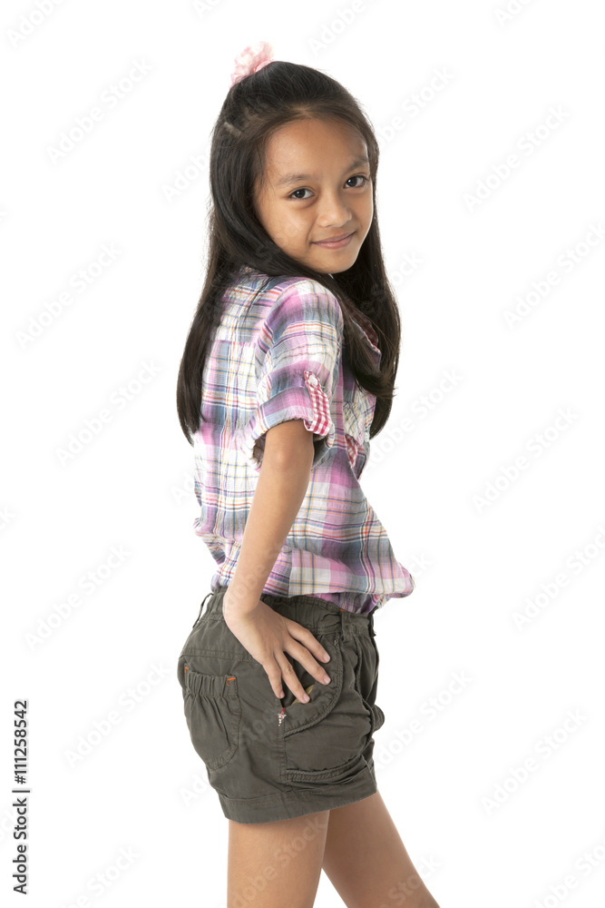pretty girl posing with hand on hips. pretty girl posing with hand on hips.