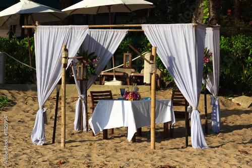 decoration for romantic ceremony on the beach