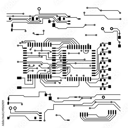 abstract vector background with high tech circuit board Vector Illustration