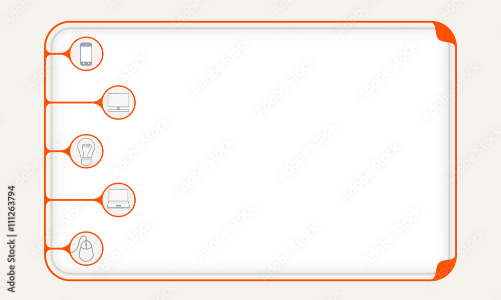 Simple boxes to fill your text and different icons Simple boxes to fill your text and different icons