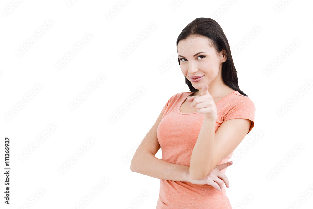 Beautiful young woman on white background Beautiful young woman on white background