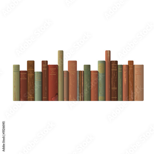 A row of old books.