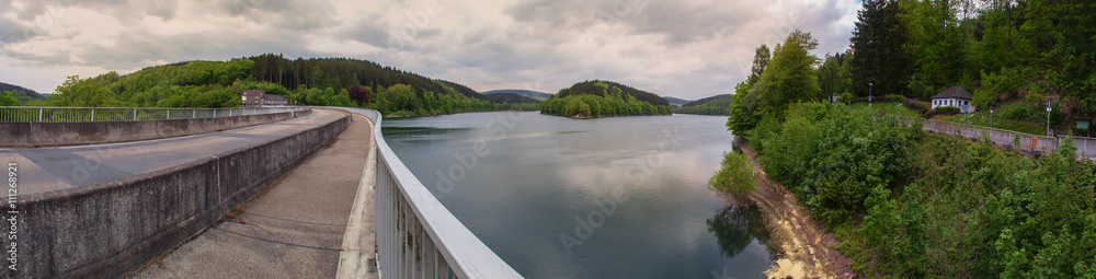 aggertalsperre dam germany high definition panorama