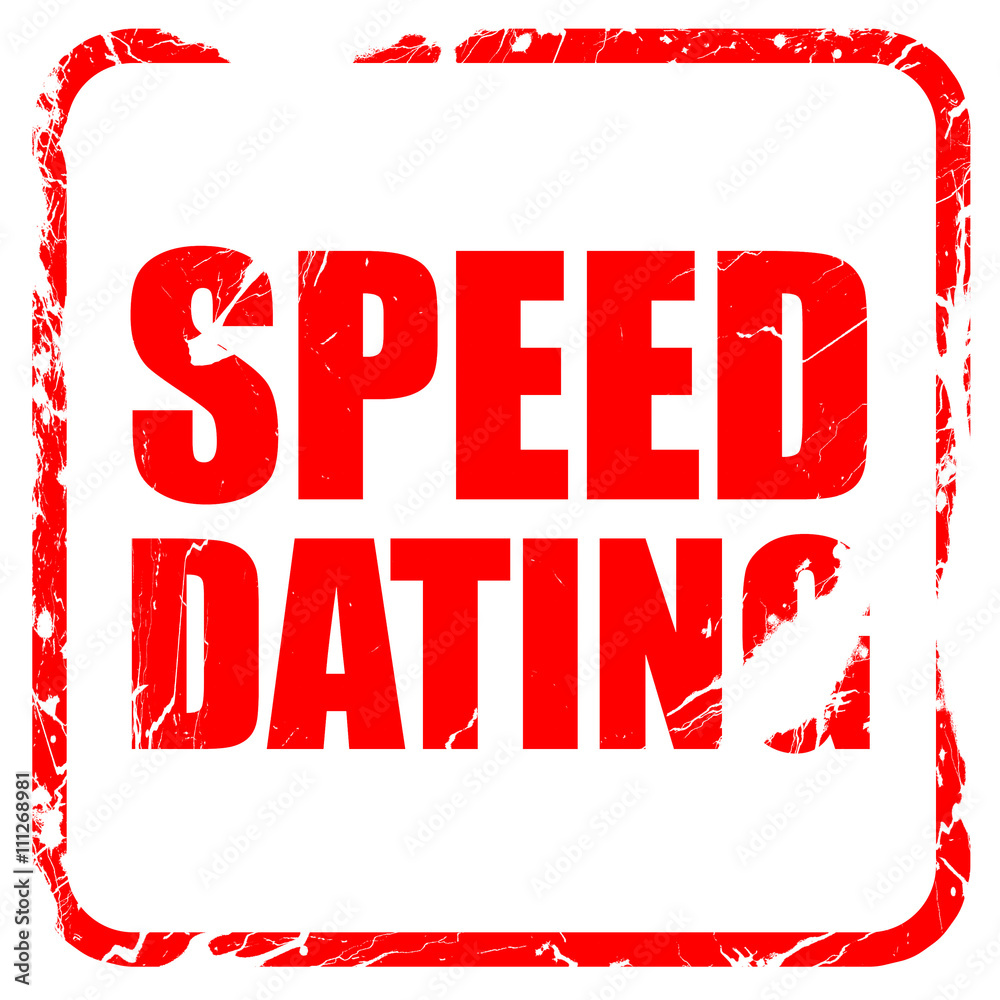 Fototapeta premium speed dating, red rubber stamp with grunge edges