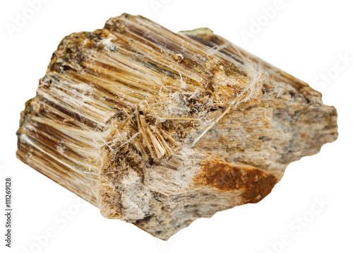 stone of brown asbestos isolated on white